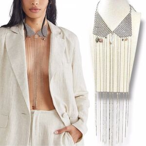 Free People Ariana Ost No Halo Body Chain Necklace Fringe Bohemian Festival NWT